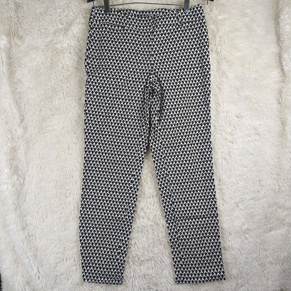 White House Black Market Slim Ankle Geometric Pants Women's Size 6L Long